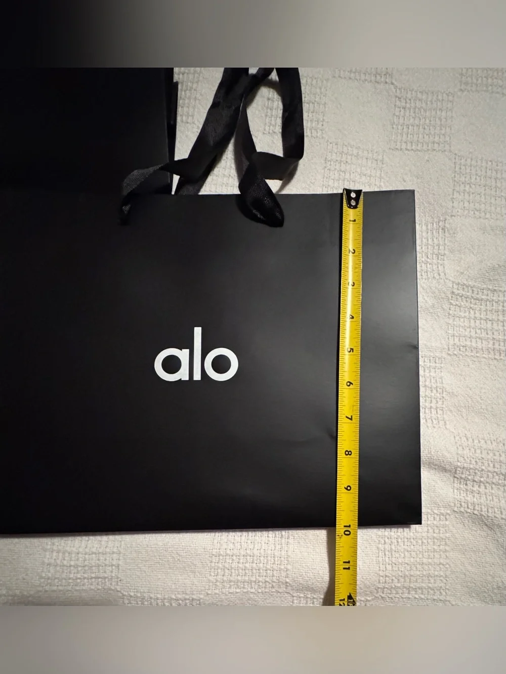 ALO Yoga Black Matte Gift Bag with White Logo